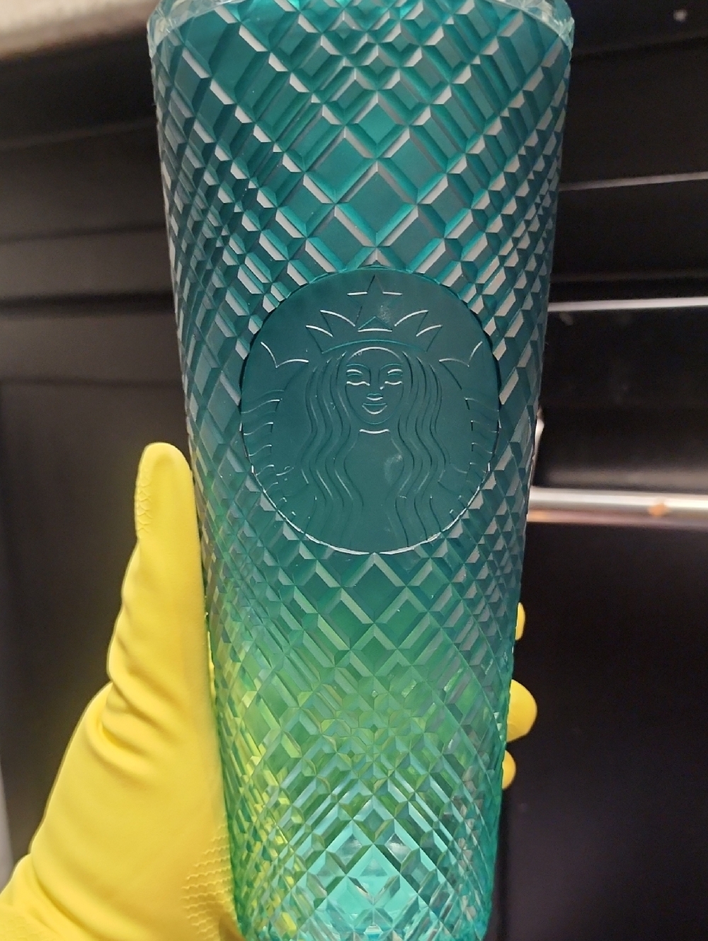 Starbucks Teal to Green Ombre Textured Tumbler